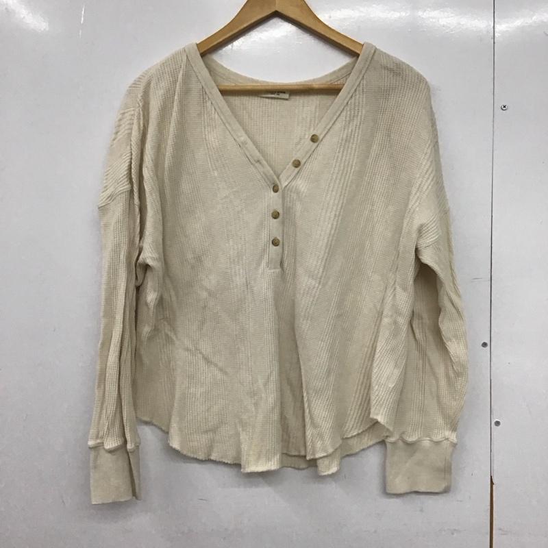 フリークスストア FREAK S STORE Tシャツ 長袖 ヘンリーネック FREE 無地 オフホワイト / オフホワイト /  レディース USED 古着 中古 10147196