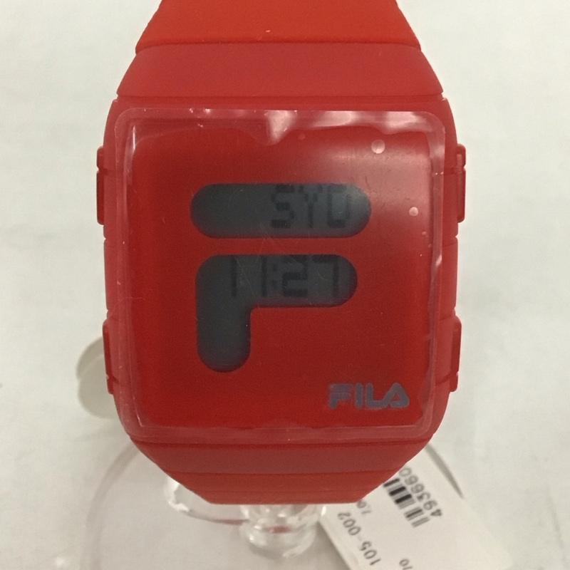 フィラ FILA 腕時計 デジタル ロゴ、文字 赤 / レッド /  レディース USED 古着 中古 10135252