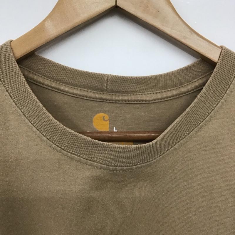 カーハート Carhartt Tシャツ 半袖 半袖カットソー プリントTシャツ クルーネックカットソー L ロゴ、文字 ベージュ / ベージュ /  メンズ USED 古着 中古 10148698