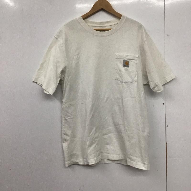 カーハート Carhartt Tシャツ 半袖 半袖カットソー プリントTシャツ クルーネックカットソー M ロゴ、文字 白 / ホワイト /  メンズ USED 古着 中古 10148543