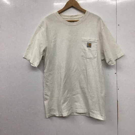 カーハート Carhartt Tシャツ 半袖 半袖カットソー プリントTシャツ クルーネックカットソー M ロゴ、文字 白 / ホワイト /  メンズ USED 古着 中古 10148543