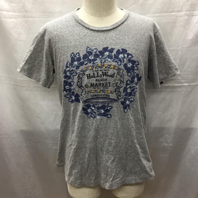 ハリウッドランチマーケット HOLLYWOOD RANCH MARKET Tシャツ 半袖 半袖カットソー プリントTシャツ クルーネックカットソー M プリント 灰 / グレー /  メンズ USED 古着 中古 10122902