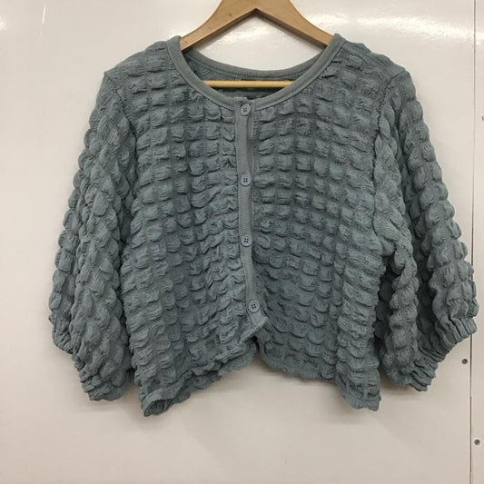 ナイスクラップ NICE CLAUP カーディガン 半袖 FREE 無地 水色 / ライトブルー /  レディース USED 古着 中古 10149786