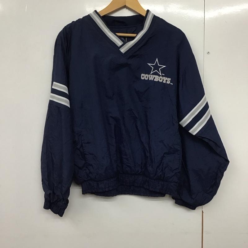 ナショナルフットボールリーグ NFL トレーナー 長袖 COWBOYS オーバージャケット Vネック L ロゴ、文字 紺 / ネイビー /  レディース USED 古着 中古 10141970