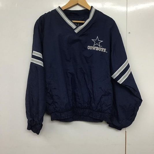 ナショナルフットボールリーグ NFL トレーナー 長袖 COWBOYS オーバージャケット Vネック L ロゴ、文字 紺 / ネイビー /  レディース USED 古着 中古 10141970