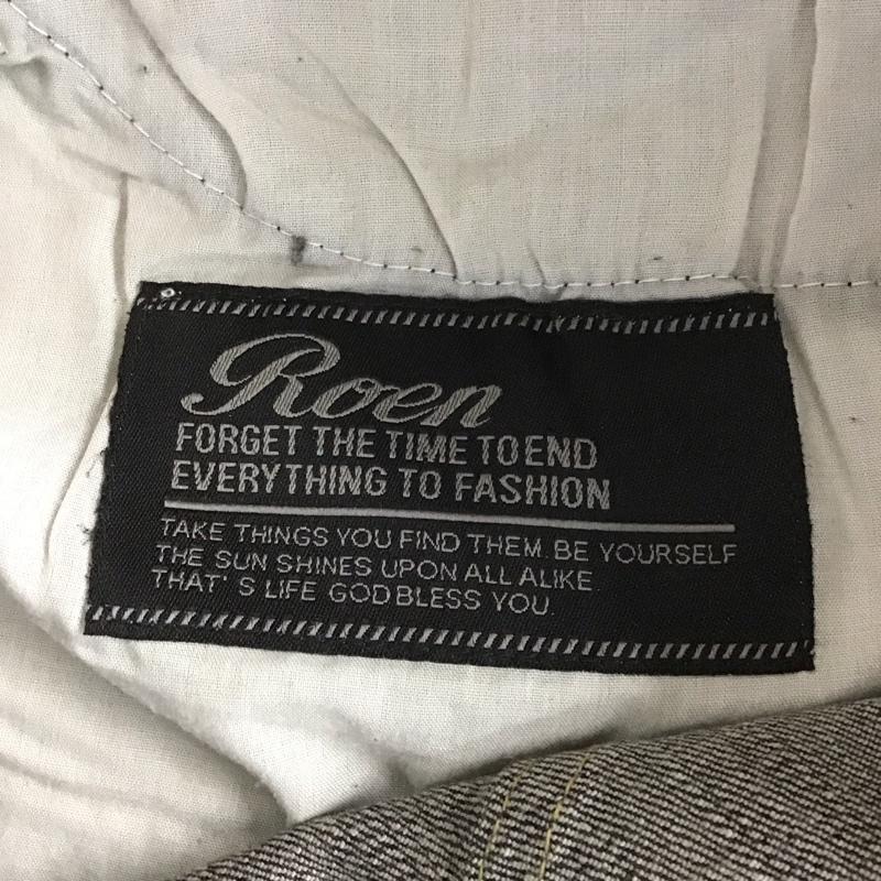 ロエン ROEN パンツ デニム、ジーンズ デニムパンツ ダメージ加工ジーンズ ワイドパンツ ストレートパンツ ワークパンツ L ダメージ加工 黒 / ブラック /  メンズ USED 古着 中古 10107777