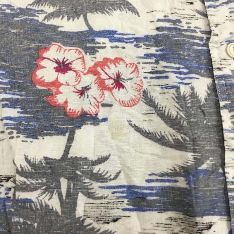 ノーティカ NAUTICA シャツ、ブラウス 半袖 L 総柄 白 / ホワイト / X 灰 / グレー / X 桃 / ピンク / X 青 / ブルー /  メンズ USED 古着 中古 10133526