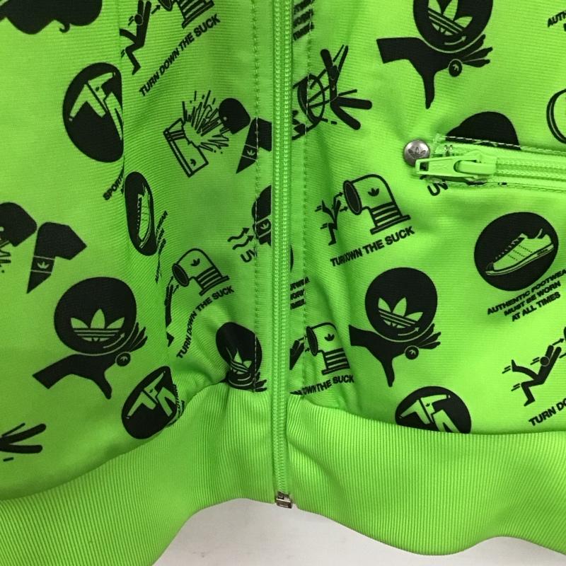 アディダス adidas ジャケット、上着 ジャンパー、ブルゾン M ロゴ、文字 薄緑 / ライトグリーン /  メンズ USED 古着 中古 10134533