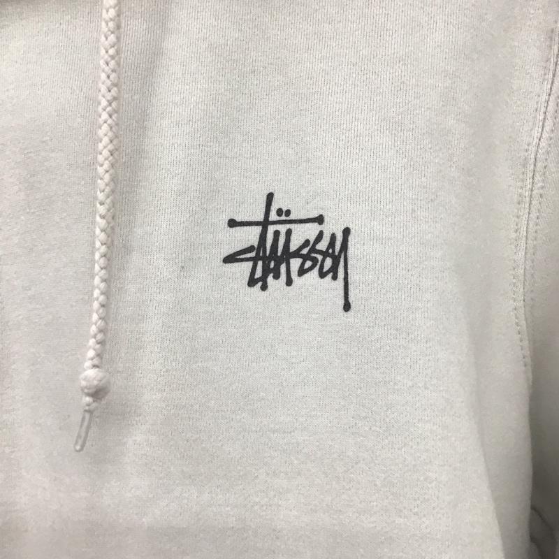 ステューシー STUSSY パーカー 長袖 M ロゴ、文字 X プリント 灰 / グレー /  メンズ USED 古着 中古 10145651