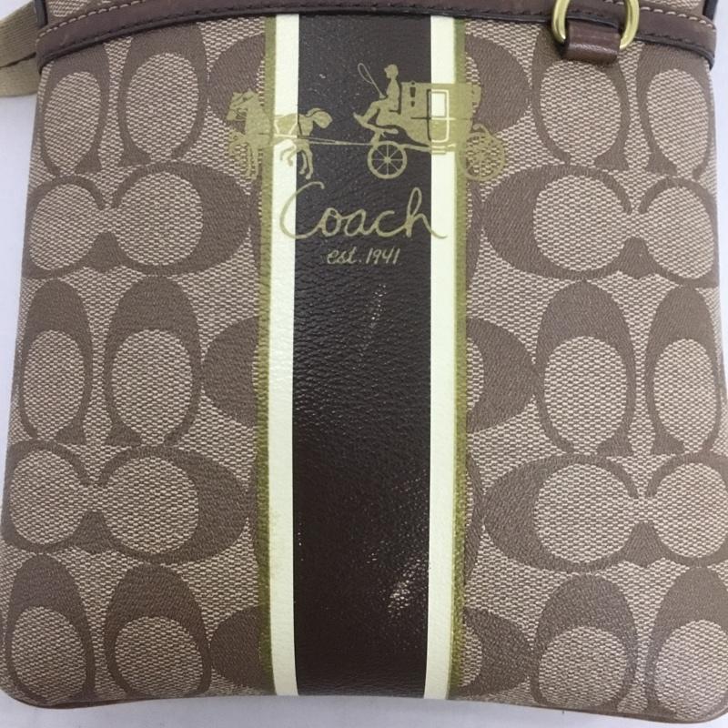 コーチ COACH ショルダーバッグ ショルダーバッグ ロゴ、文字 ベージュ / ベージュ / X 茶 / ブラウン /  レディース USED 古着 中古 10133101