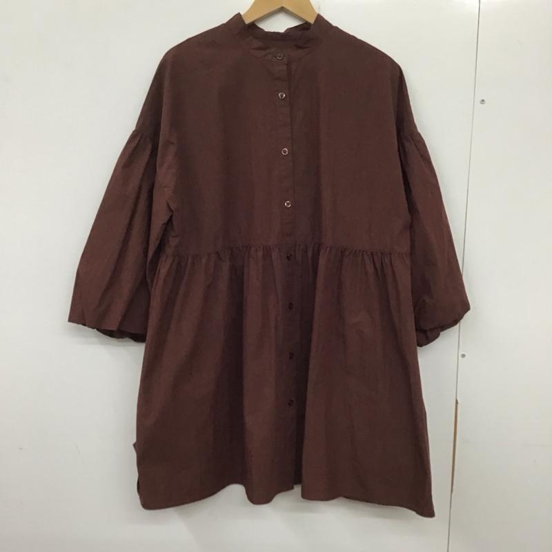 ローリーズファーム LOWRYS FARM シャツ、ブラウス 七分袖 FREE 無地 茶 / ブラウン /  レディース USED 古着 中古 10137196