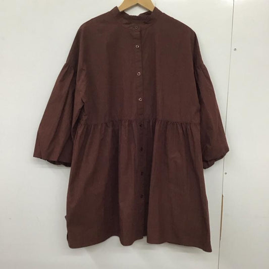 ローリーズファーム LOWRYS FARM シャツ、ブラウス 七分袖 FREE 無地 茶 / ブラウン /  レディース USED 古着 中古 10137196
