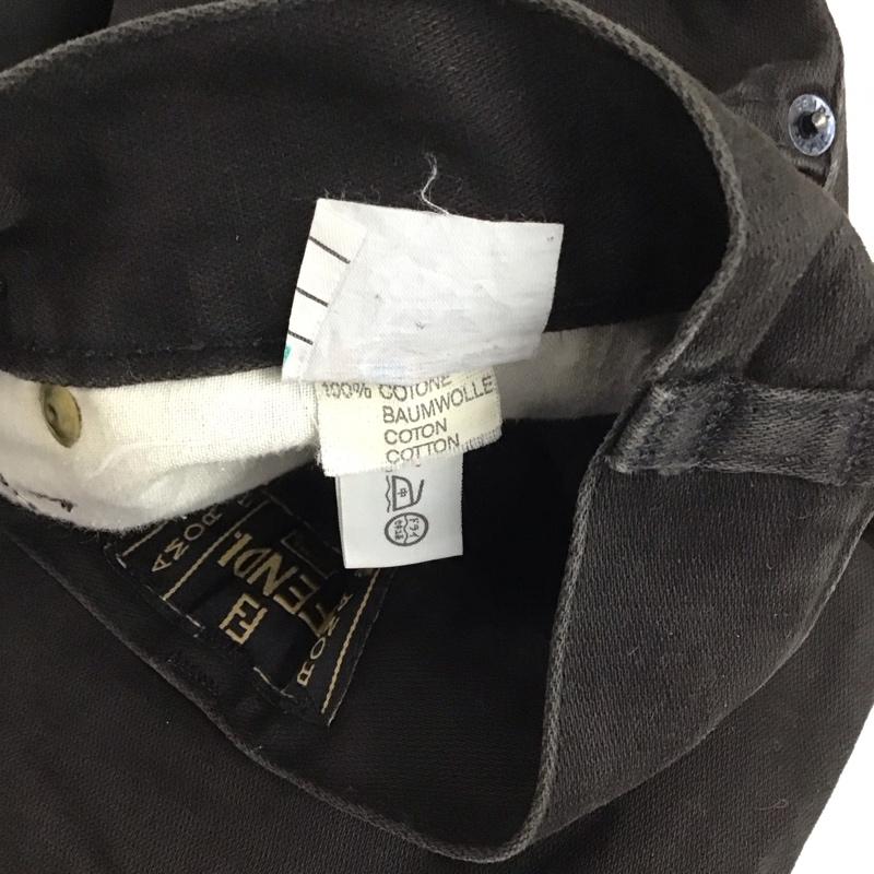 フェンディ FENDI パンツ デニム、ジーンズ カジュアルパンツ スリムパンツ 27インチ ロゴ、文字 黒 / ブラック /  レディース USED 古着 中古 10130647