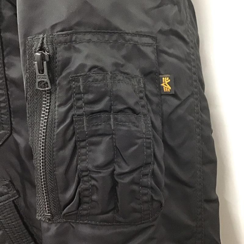 アルファインダストリー Alpha Industries ジャケット、上着 ジャケット、ブレザー ジップアップジャケット アウター フード付きジャケット XL ロゴ、文字 黒 / ブラック /  メンズ USED 古着 中古 10125147