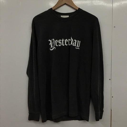 トゥデイエディション TODAY edition カットソー 長袖 長袖カットソー プリントカットソー クルーネック M ロゴ、文字 ダークグレー / ダークグレー /  メンズ USED 古着 中古 10150899