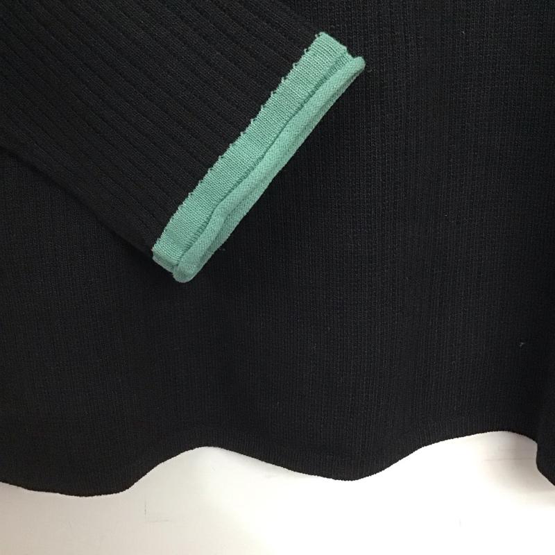 アズールバイマウジー AZUL BY MOUSSY ニット、セーター 長袖 250FSC70-163C PIPING DRY RIB KNIT タグ付き M 無地 黒 / ブラック / X 緑 / グリーン /  レディース USED 古着 中古 10141978