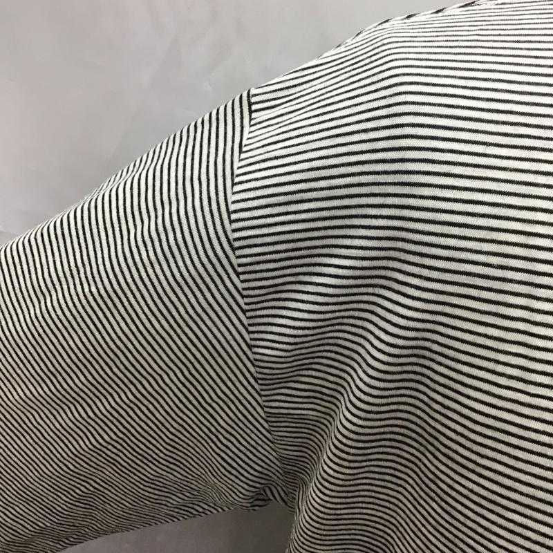 オーエヌシーメリノ ONC MERINO Tシャツ 長袖 クルーネック ウール 3 ボーダー柄 白 / ホワイト / X 黒 / ブラック /  メンズ USED 古着 中古 10114243