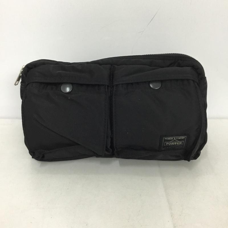 ポーター PORTER ウエストバッグ ウエストバッグ タンカー ヒップバッグ ボディバッグ ロゴ、文字 黒 / ブラック /  メンズ USED 古着 中古 10141662