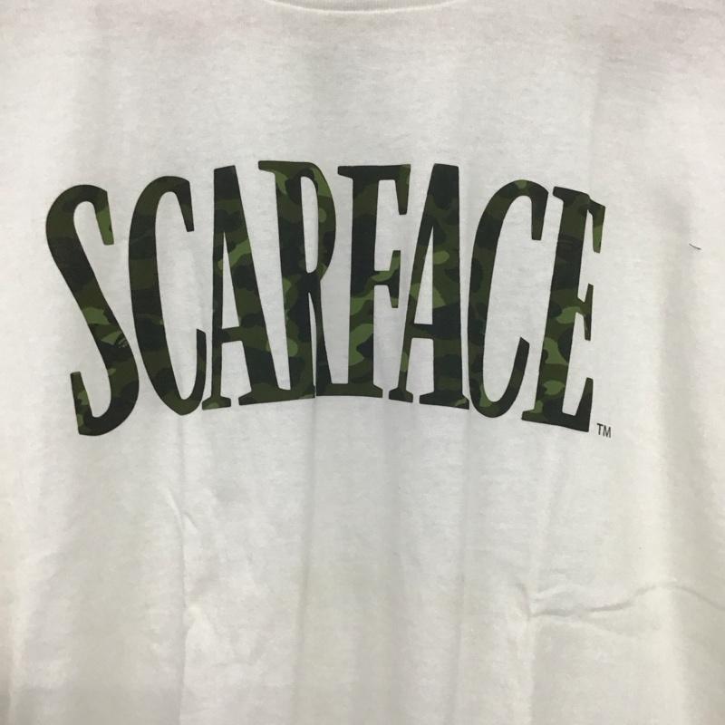 ベイプ BAPE Tシャツ 半袖 半袖カットソー プリントTシャツ クルーネックカットソー scarface L プリント 白 / ホワイト /  メンズ USED 古着 中古 10148378