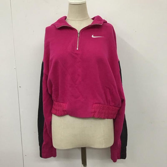 ナイキ NIKE パーカー 長袖 DN4884-615 ハーフジップ プルオーバー S ロゴ、文字 マゼンタ / マゼンタ / X 黒 / ブラック /  レディース USED 古着 中古 10109732