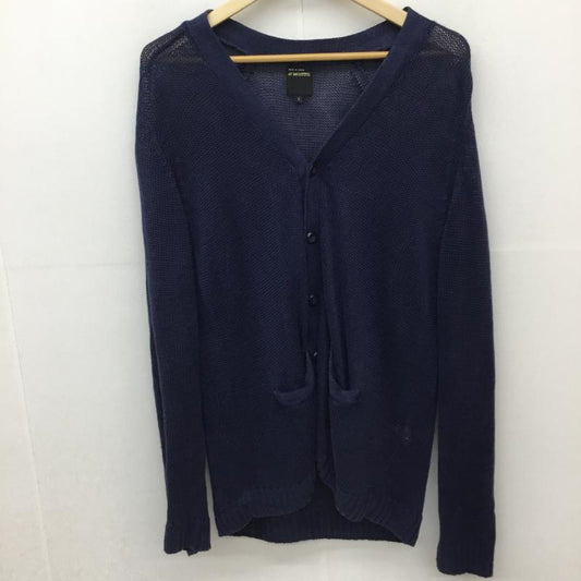モヒート MOJITO カーディガン 長袖 MOJITO メッシュ カーディガン ネイビー L 無地 紺 / ネイビー /  メンズ USED 古着 中古 10135894