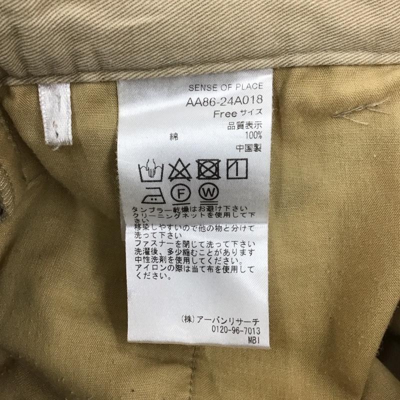 センスオブプレイスバイアーバンリサーチ SENSE OF PLACE by URBAN RESEARCH ボトムス ボトムス AA86-24A018 ワイドパンツ タック入り FREE 無地 ベージュ / ベージュ /  レディース USED 古着 中古 10115424