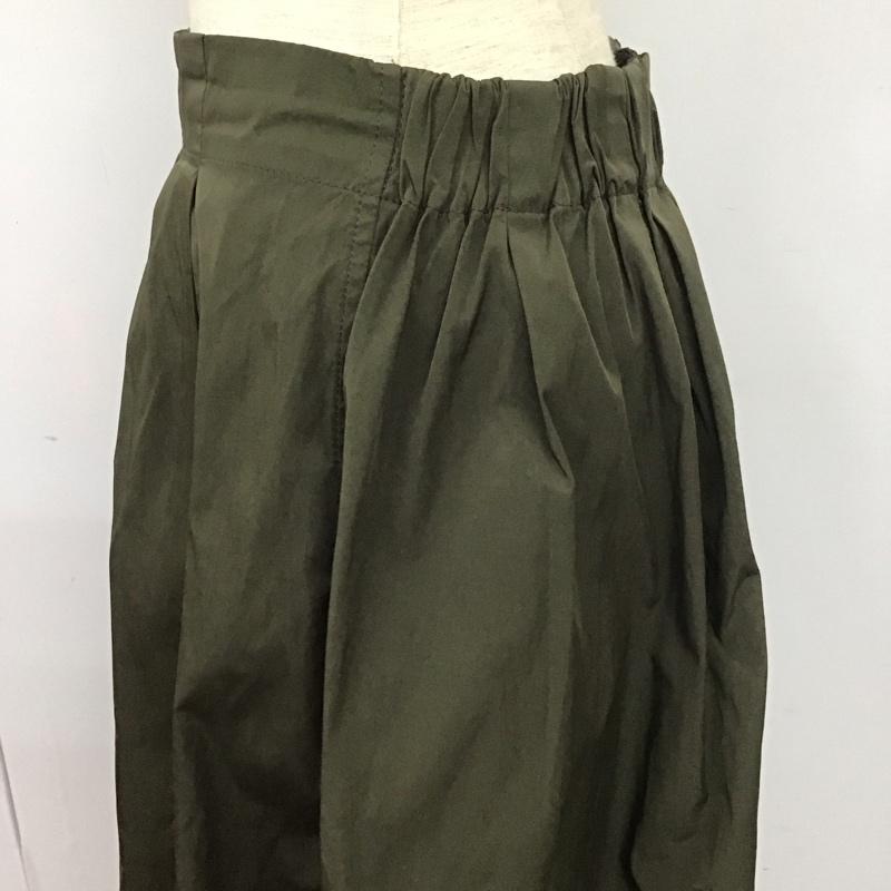 ザラベーシック ZARA BASIC スカート ひざ丈スカート ロングスカート フレアスカート カジュアルスカート M 無地 カーキ / カーキ /  レディース USED 古着 中古 10126964