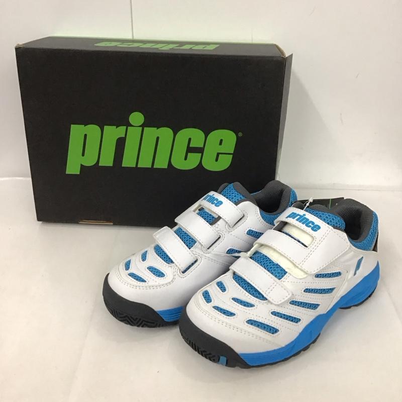 プリンス Prince シューズ シューズ DPS853 オールコート用 テニス 21.0cm 無地 白 / ホワイト / X 青 / ブルー /  ボーイズ USED 古着 中古 10125204
