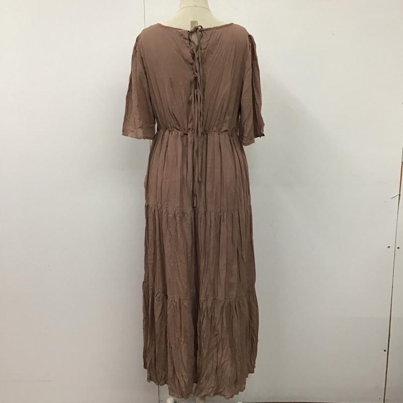 ナチュラルクチュール natural couture ワンピース ロングスカート 半袖 ティアード 後ろリボン FREE 無地 桃 / ピンク /  レディース USED 古着 中古 10115494