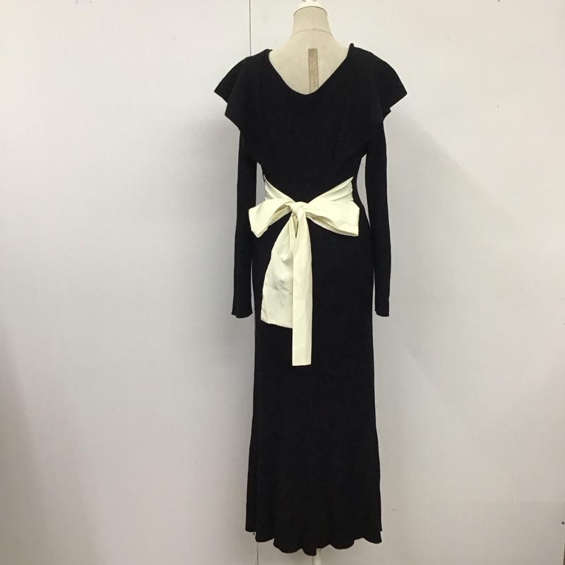 マーキュリーデュオ MERCURYDUO ワンピース ロングスカート 002410301101-01 2WAY ラッフルマーメイド ニットワンピース M 無地 黒 / ブラック /  レディース USED 古着 中古 10117690