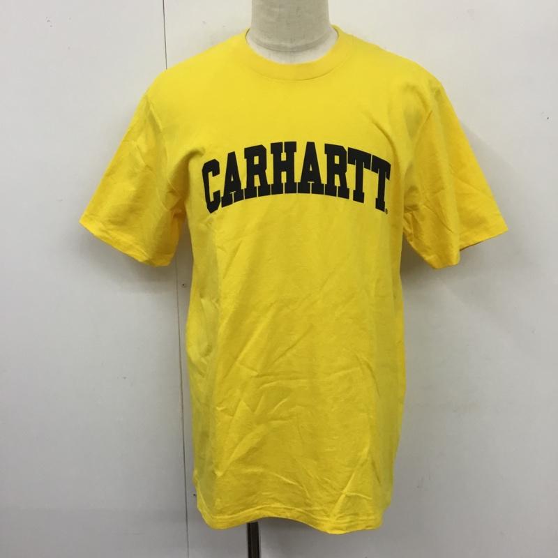 カーハート Carhartt Tシャツ 半袖 半袖カットソー プリントTシャツ クルーネックカットソー L ロゴ、文字 黄 / イエロー /  メンズ USED 古着 中古 10120803