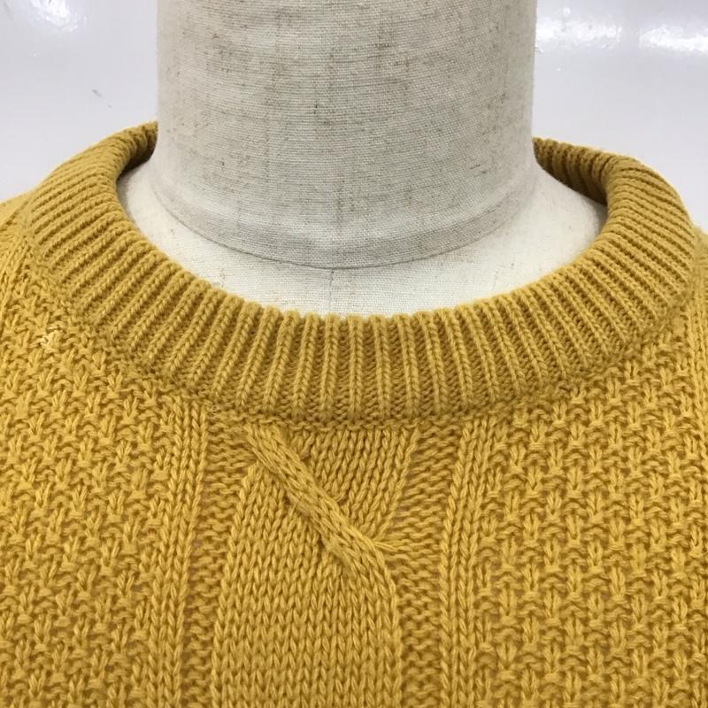 古着 USED ニット、セーター 長袖 長袖ニットカットソー ニット セーター クルーネックニット L 総柄 黄 / イエロー /  メンズ USED 古着 中古 10118299