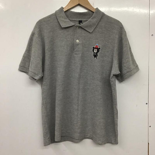 ビームス BEAMS ポロシャツ 半袖 半袖ポロシャツ カラーシャツ 半袖カットソー L ロゴ、文字 灰 / グレー /  メンズ USED 古着 中古 10138571