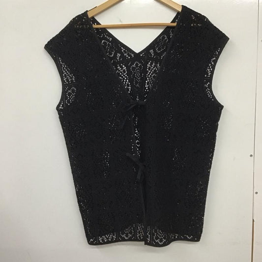 ニコアンド niko and... ベスト ベスト 無地 黒 / ブラック /  レディース USED 古着 中古 10139943