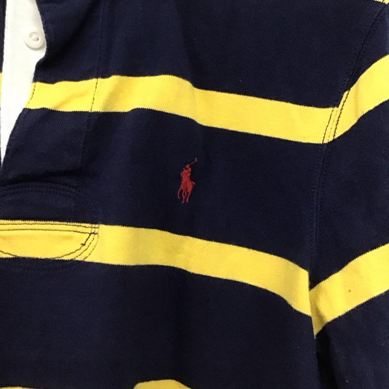 ポロラルフローレン POLO RALPH LAUREN ポロシャツ 長袖 長袖ポロシャツ 長袖カットソー カラーシャツ S ボーダー柄 黄 / イエロー / X 紺 / ネイビー /  メンズ USED 古着 中古 10150261