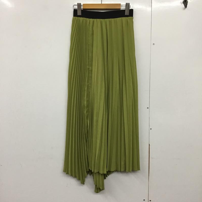 オズモーシス OSMOSIS スカート ロングスカート 593006-803S アシンメトリープリーツスカート ONE SIZE 無地 薄緑 / ライトグリーン /  レディース USED 古着 中古 10144655