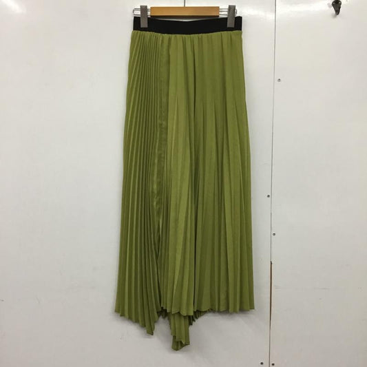 オズモーシス OSMOSIS スカート ロングスカート 593006-803S アシンメトリープリーツスカート ONE SIZE 無地 薄緑 / ライトグリーン /  レディース USED 古着 中古 10144655