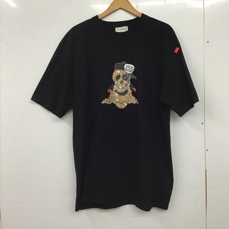 ヘッドグーニー HEADGOONIE Tシャツ 半袖 半袖カットソー プリントTシャツ クルーネックカットソー XXL プリント 黒 / ブラック /  メンズ USED 古着 中古 10137525