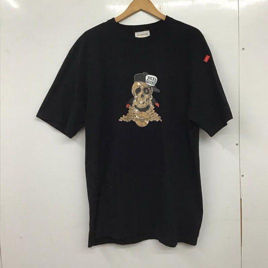 ヘッドグーニー HEADGOONIE Tシャツ 半袖 半袖カットソー プリントTシャツ クルーネックカットソー XXL プリント 黒 / ブラック /  メンズ USED 古着 中古 10137525