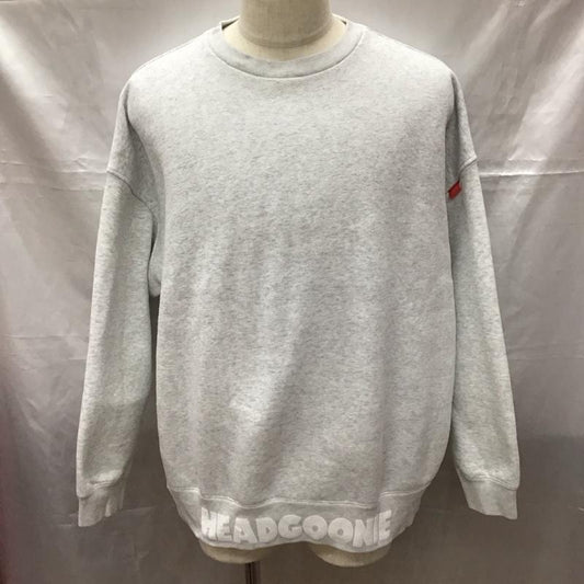 ヘッドグーニー HEADGOONIE トレーナー 長袖 長袖トレーナー スウェット クルーネック リブスウェットカットソー L 無地 灰 / グレー /  メンズ USED 古着 中古 10113173