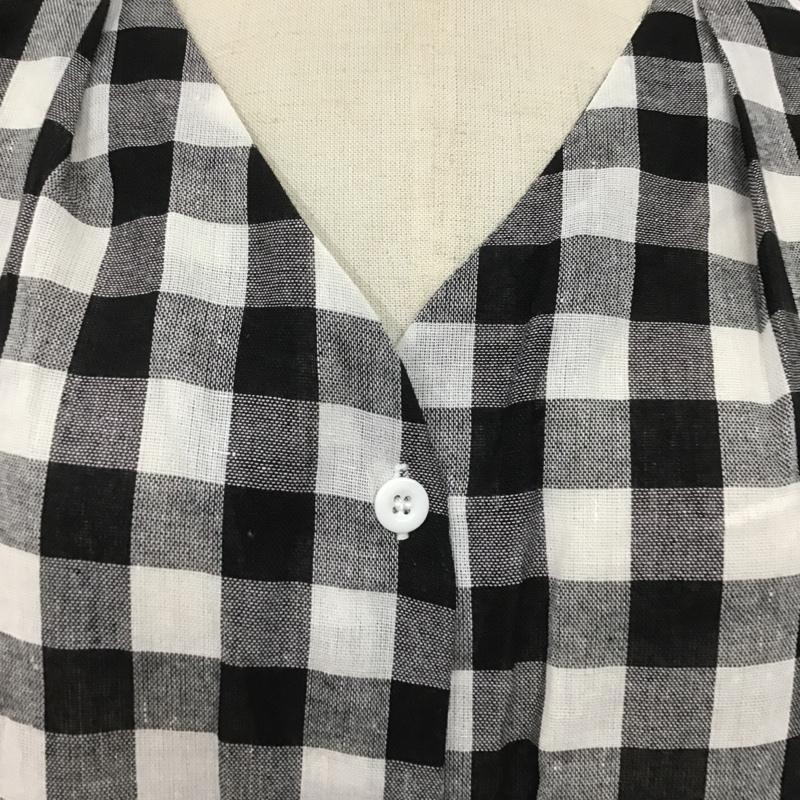 アビトーキョー ABITOKYO ワンピース ロングスカート A01B2132TA ウエストマーク タックロングワンピース タグ付き FREE チェック 白 / ホワイト / X 黒 / ブラック /  レディース USED 古着 中古 10107173