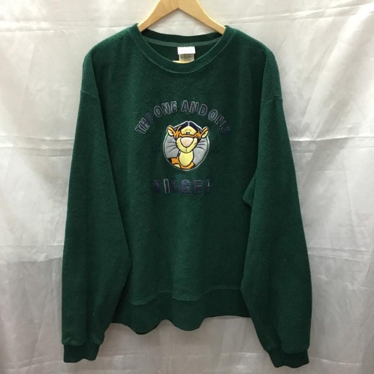 ディズニー Disney トレーナー 長袖 ティガー スウェット XL 無地 緑 / グリーン /  メンズ USED 古着 中古 10110784