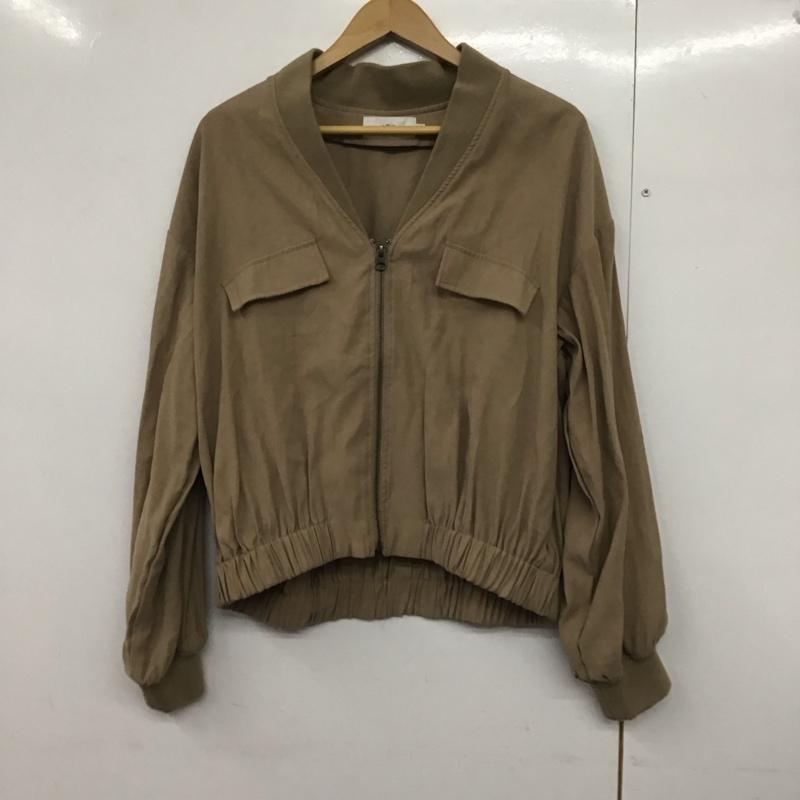 アズールバイマウジー AZUL BY MOUSSY ジャケット、上着 ジャケット、ブレザー 250DSM30-085C COLLARLESS ZIP BLOUSON カラーレスジップブルゾン M 無地 茶 / ブラウン /  レディース USED 古着 中古 10142763