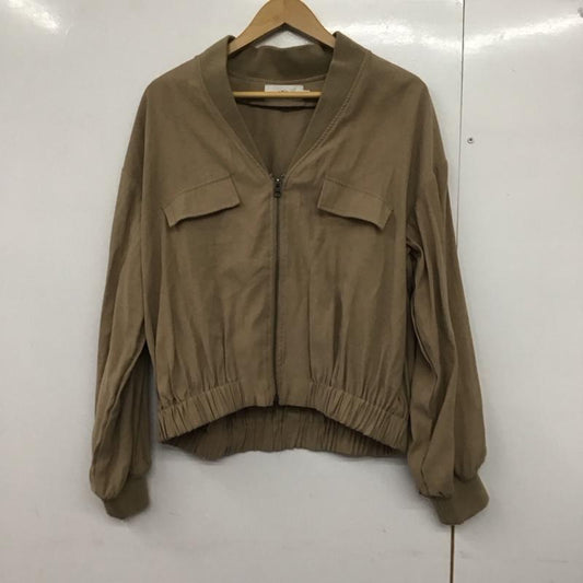 アズールバイマウジー AZUL BY MOUSSY ジャケット、上着 ジャケット、ブレザー 250DSM30-085C COLLARLESS ZIP BLOUSON カラーレスジップブルゾン M 無地 茶 / ブラウン /  レディース USED 古着 中古 10142763