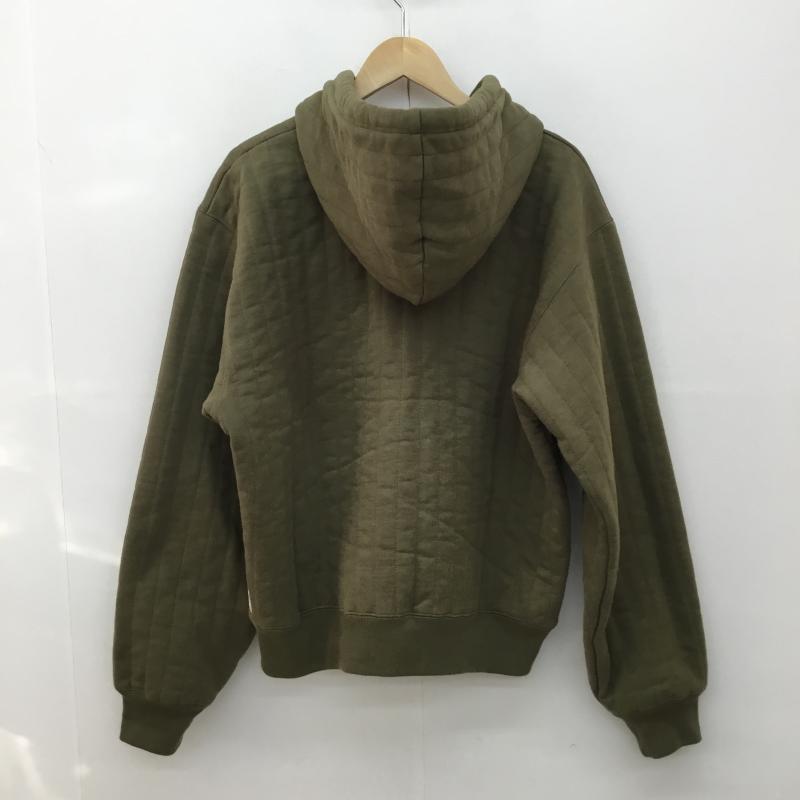 ステューシー STUSSY パーカー 長袖 ジップパーカー　VERTICAL　QUILTED　ZIP　HOODIE M ロゴ、文字 緑 / グリーン /  メンズ USED 古着 中古 10122739