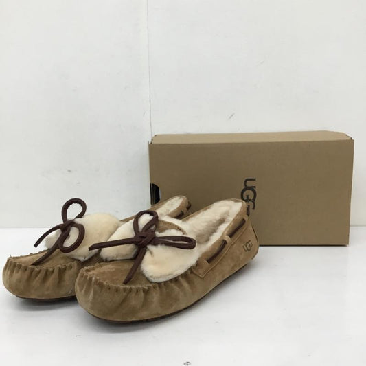 アグ UGG スリッポン スリッポン 1110409 ダコタ ダブル リボン ボウ シープスキン モカシン 24.0cm ロゴ、文字 茶 / ブラウン /  レディース USED 古着 中古 10135133