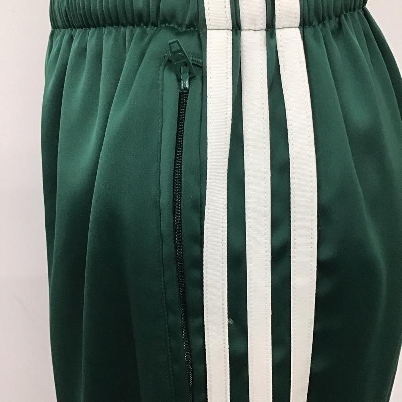 アディダス adidas ボトムス ボトムス 1W7002 ワイドレッグ トラックパンツ XS ロゴ、文字 緑 / グリーン / X 白 / ホワイト /  レディース USED 古着 中古 10120067