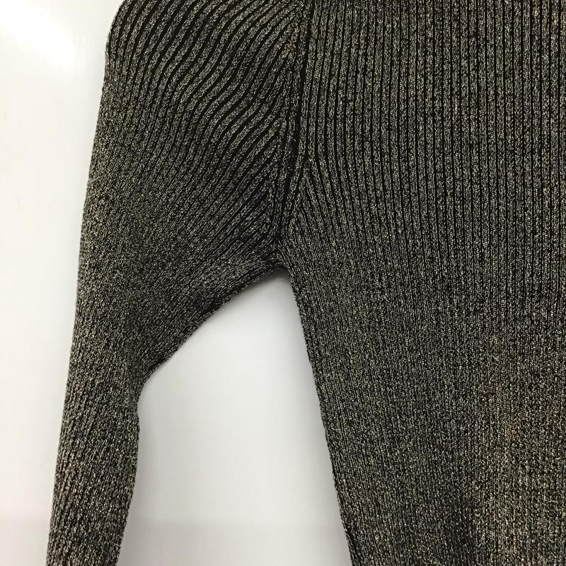 ザラ ZARA Tシャツ 長袖 長袖カットソー 無地カットソー クルーネック S 無地 金 / ゴールド / X 黒 / ブラック /  レディース USED 古着 中古 10143796