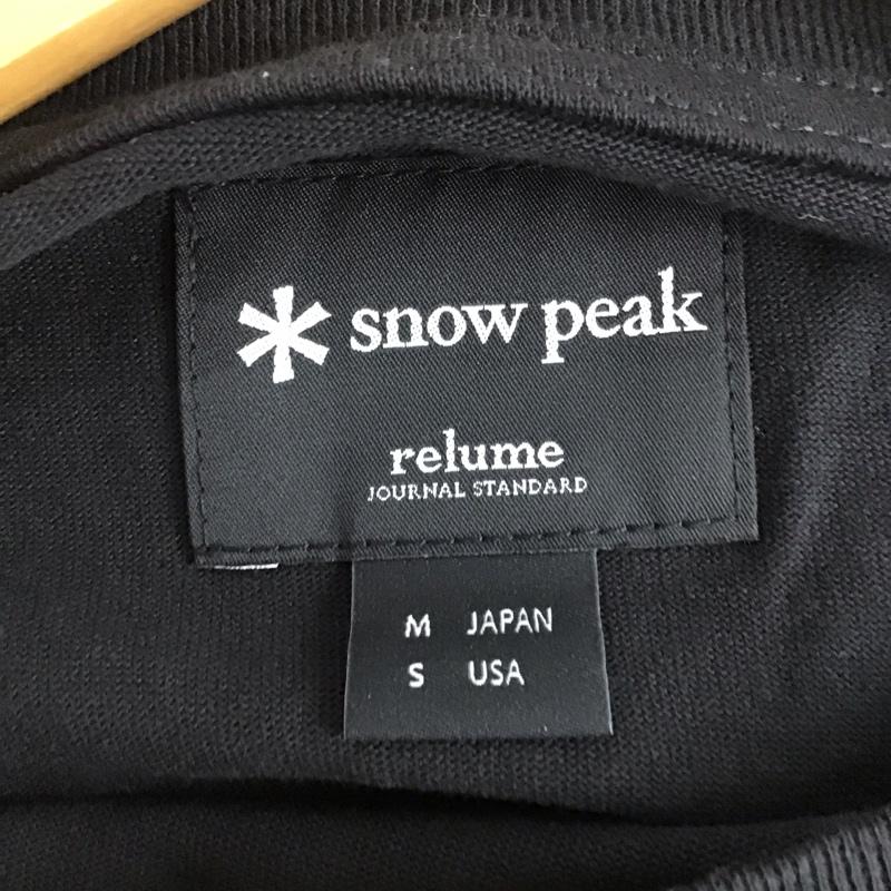 スノーピーク Snow Peak Tシャツ 半袖 Relume JOURNALSTANDARD別注 半袖カットソー プリントTシャツ クルーネックカットソー M ロゴ、文字 黒 / ブラック /  メンズ USED 古着 中古 10131627