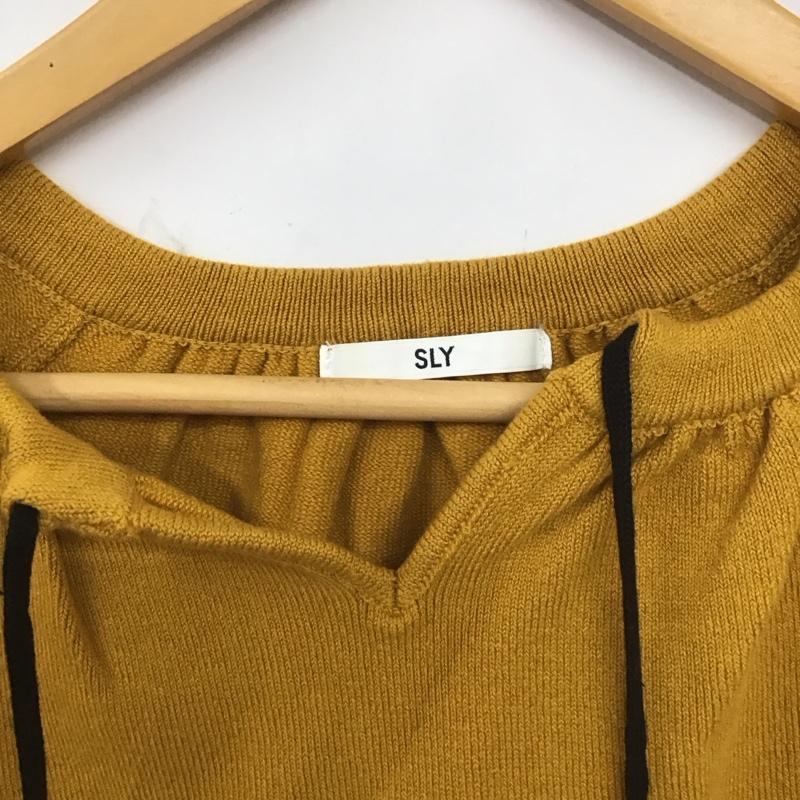 スライ SLY ニット、セーター 長袖 030ASW70-0270 TASSEL LACY HG TOPS ニットトップス FREE 無地 マスタード / マスタード /  レディース USED 古着 中古 10140055